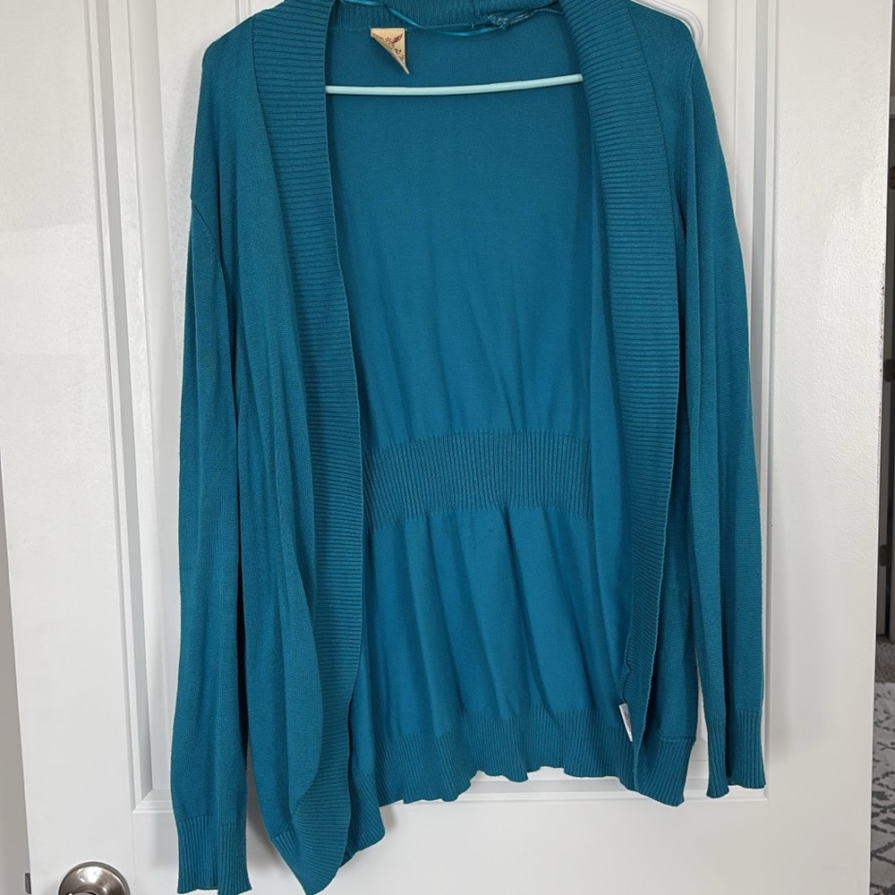 Faded Glory Turquoise Open Cardigan